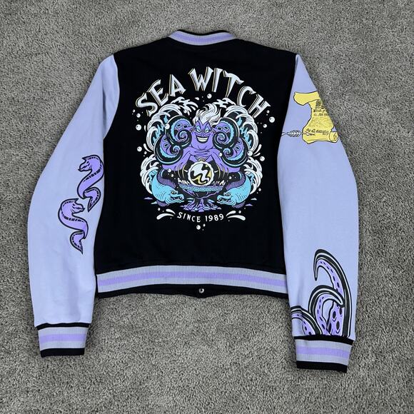 Disney Ursula Sea Witch Jacket Womens Medium Varsity Hot Topic Little Mermaid - Picture 9 of 13